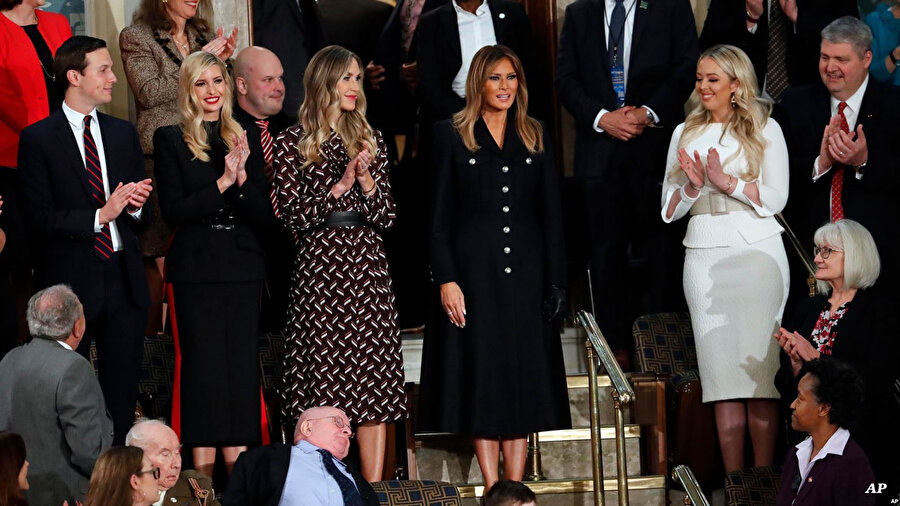 Birliğin Durumu konuşmasını izlemeye gelen Başkan Trump'ın ailesi