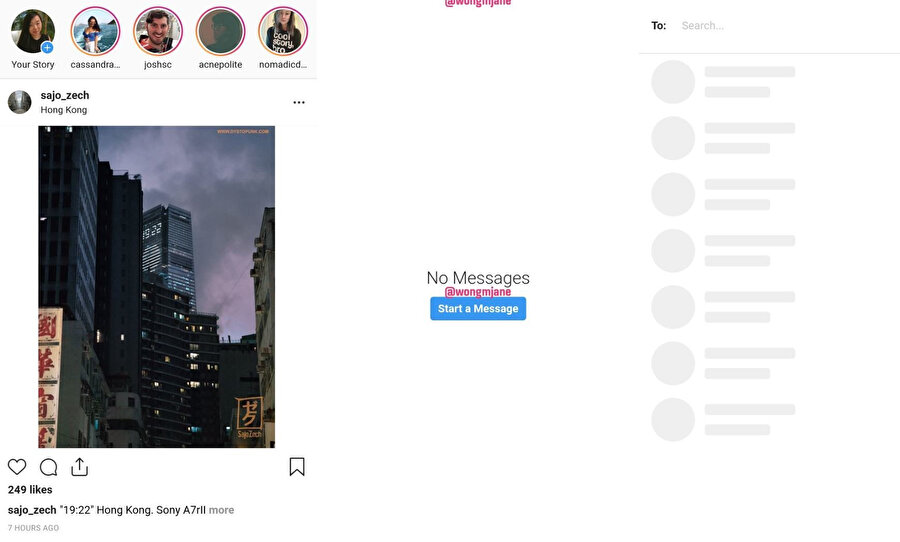 Instagram'ın mobil sitesi yakında bu şekle girebilir. Bu da aslında mesajlaşma özelliğiyle çok daha işlevsel bir kullanım sunulacağı anlamına geliyor.