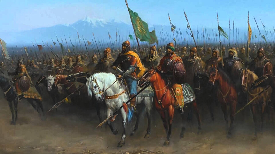 Moğol ordularının tasviri.
