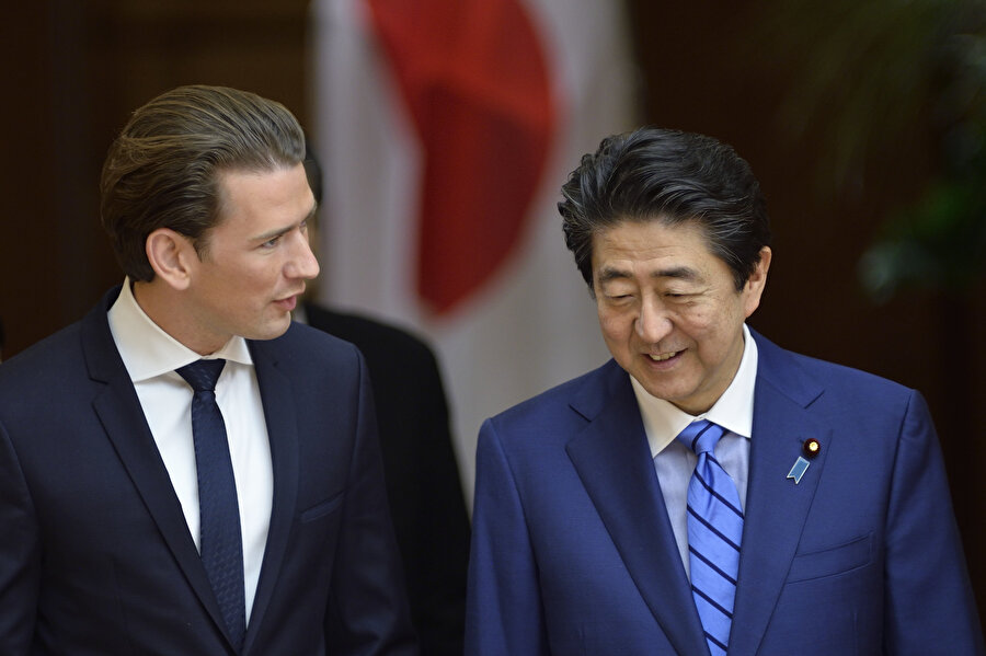 Avusturya Başbakanı Sebastian Kurz ve Japonya Başbakanı Şinzo Abe