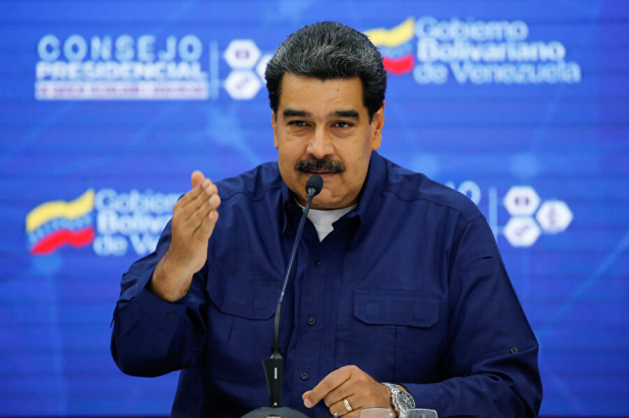 Venezuela Devlet Başkanı Maduro, bir basın toplantısı düzenledi.