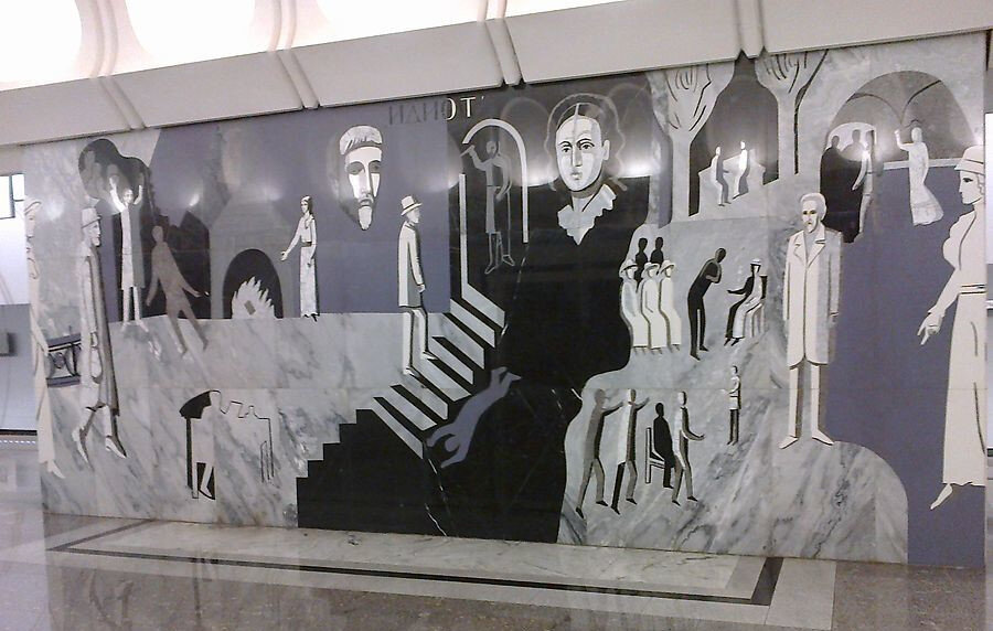 Dostoyevski ve onun kahramanlarının Moskova metrosundaki çizimleri...