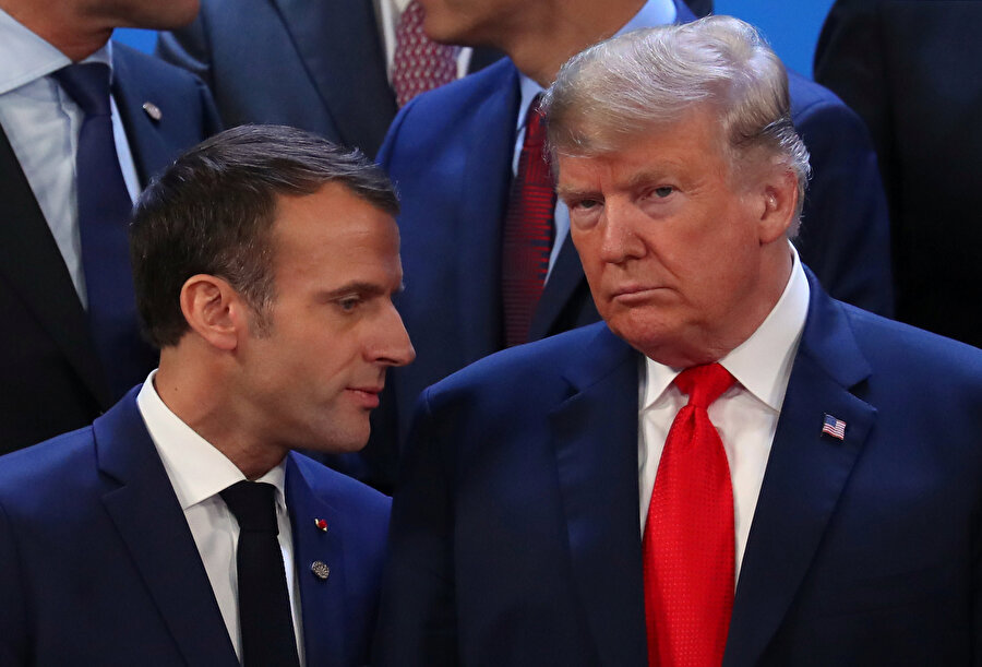 Fransa Cumhurbaşkanı Macron ve Donald Trump G20 Liderler Zirvesi'nde görünüyor.