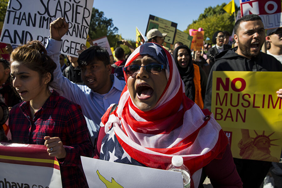 Müslümanlar, Washington’da protesto düzenlemişti.