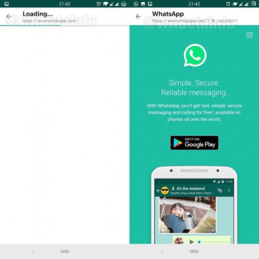 Uygulama içindeki web tarayıcı, WhatsApp'tan ayrılmadan bağlantıarı açmayı sağlıyor. 