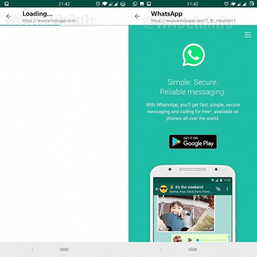 Uygulama içindeki web tarayıcı, WhatsApp'tan ayrılmadan bağlantıarı açmayı sağlıyor.