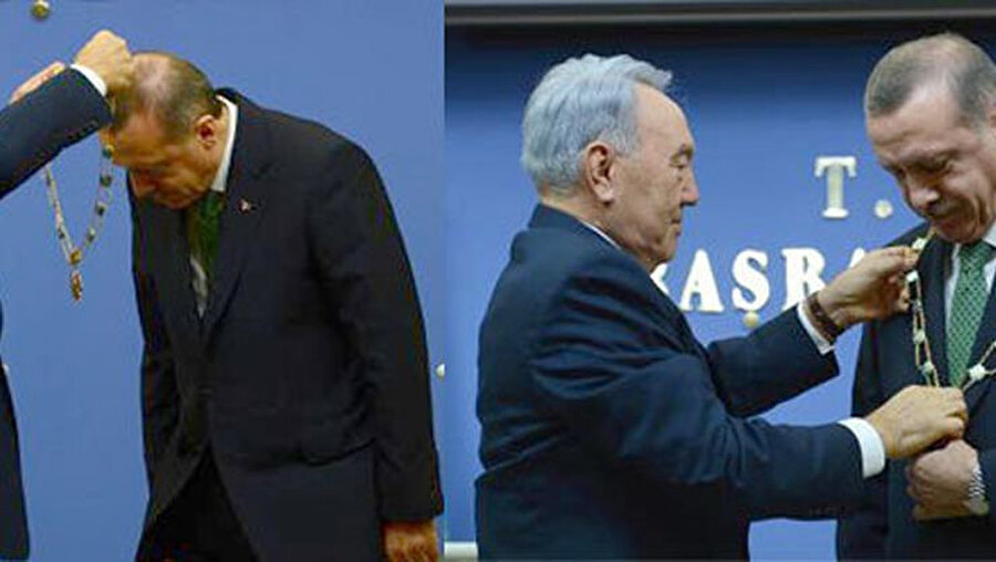 Kazak Cumhurbaşkanı Nazarbayev, Erdoğan'a, Kazakistan'ın en yüksek devlet nişanı olan 