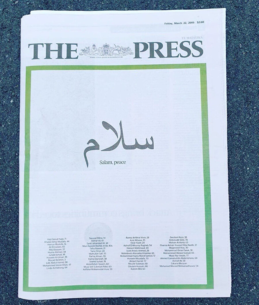 Christchurch’de yayın yapan yerel gazetenin bugünkü kapağı.