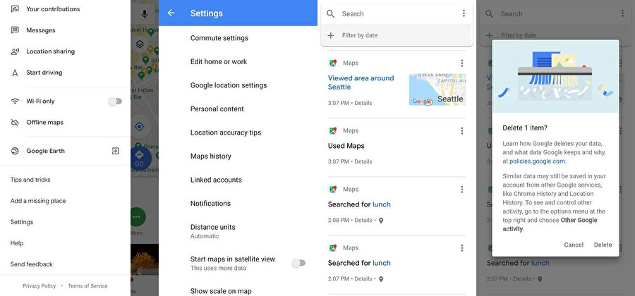 Android Deki Google Haritalar Da Arama Ve Konum Gecmisi Nasil Temizlenir