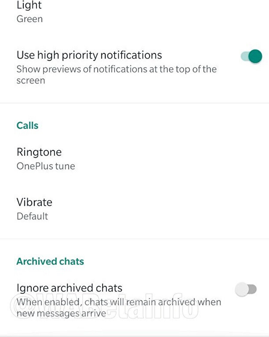 Yeni özellik kısaca WhatsApp'ta arşivlenen sohbetlerdeki bildirimleri susturmanızı sağlıyor. 