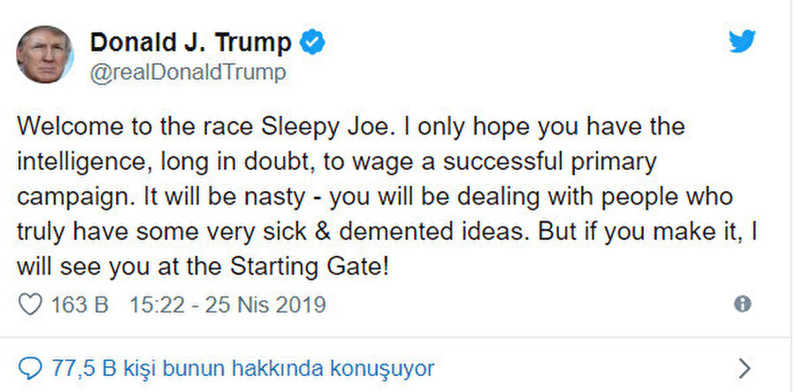 Trump'ın tweet'i