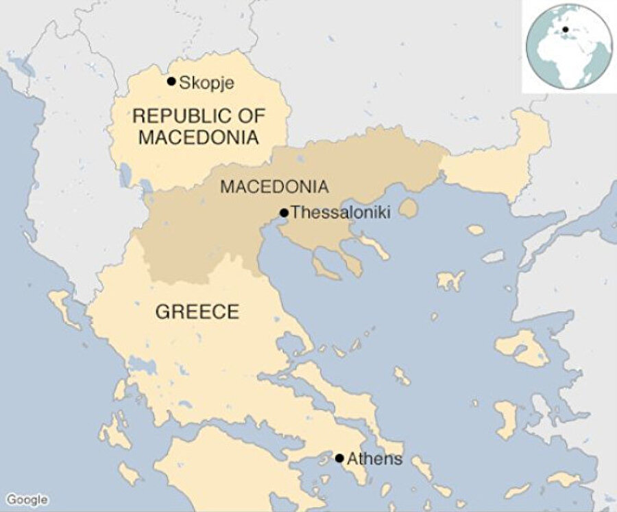 Yunanistan'ın kuzeyinde de aynı ismi taşıyan bir bölge bulunduğu için Makedonya'nın adı, 30 yıla yakın Atina ile ihtilafa neden oluyor. Atina bu isim nedeniyle komşusunun söz konusu bölgede toprak iddia etmesinden kaygı duyuyor.