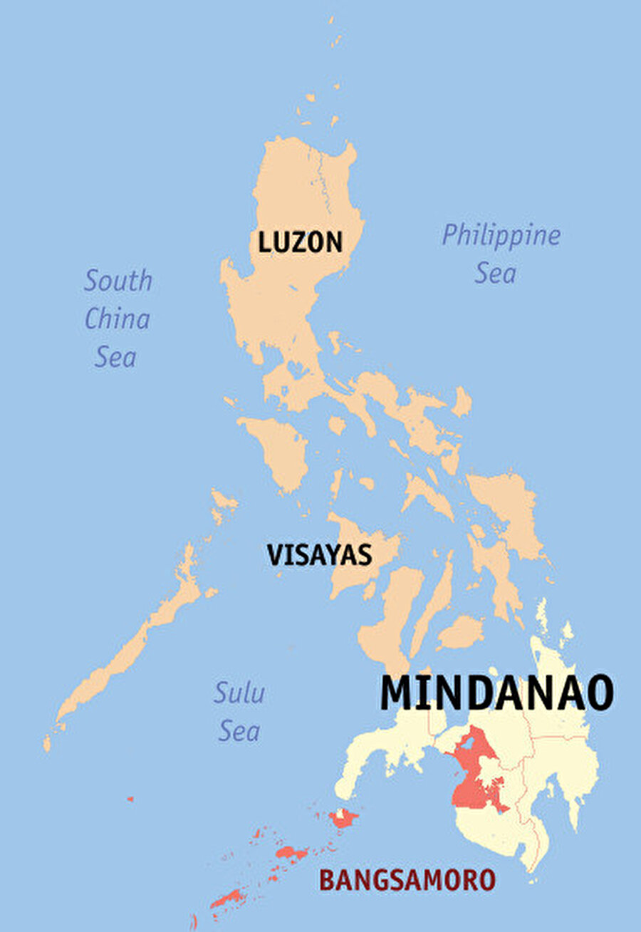 Mindanao'da bulunan Bangsamoro Özerk Bölgesi'nin haritadaki konumu.