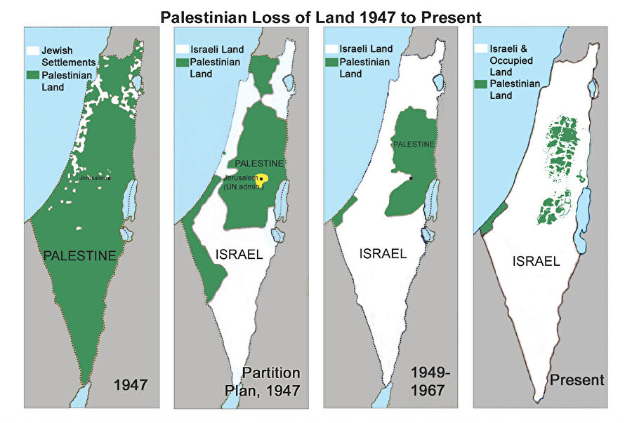 Kuruluşundan bu yana, İsrail, Filistin topraklarındaki işgalini sürekli genişletti.
