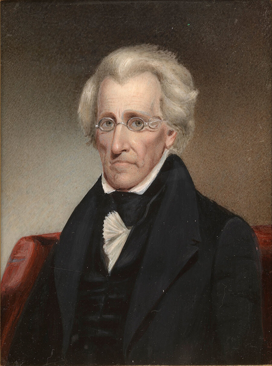 Mevcut 20 dolarların üzerinde portresi bulunan eski Başkan Andrew Jackson.