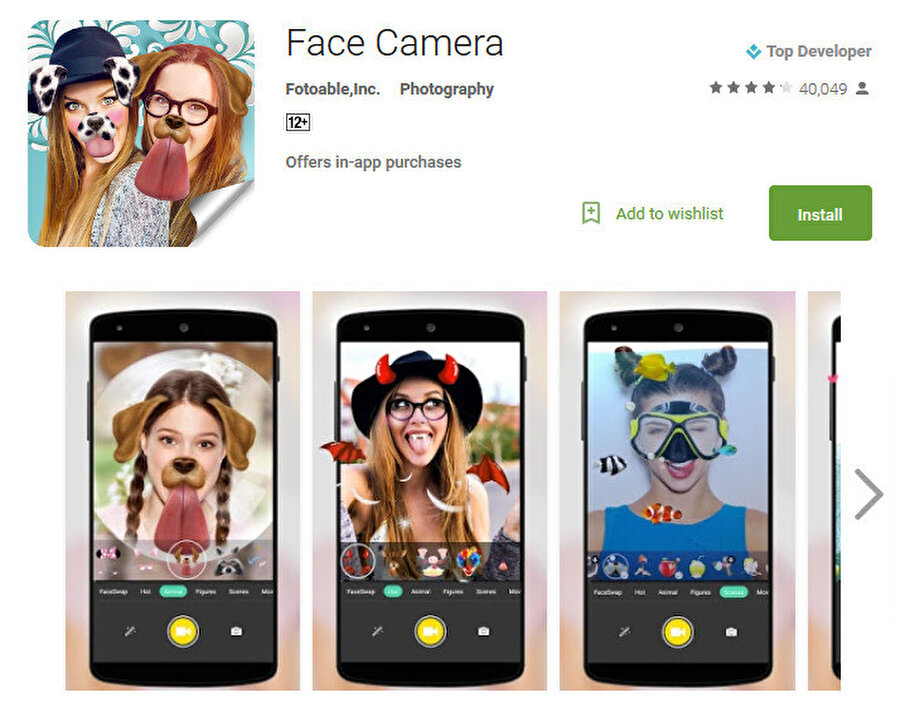 FaceApp'in vadettiği uygulama özellikleri daha önce farklı uygulamalar tarafından da sağlanmıştı. Face Camera da bunlardan biri. 