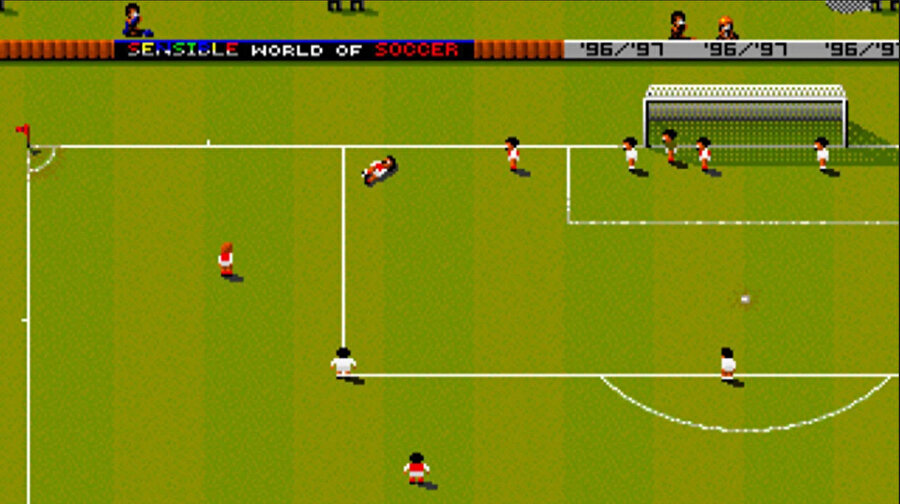 Sensible Soccer'dan game-play görüntüsü.