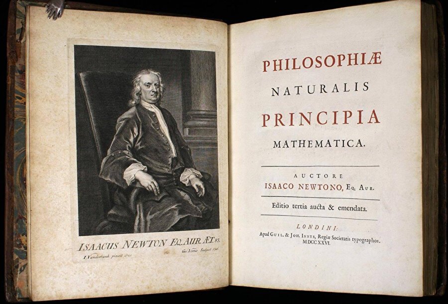 Isaac Newton'ın Philosophiae Naturalis Pricipia Mathematica adlı eseri.