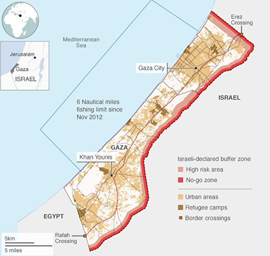 İsrail'in Gazze'ye yönelik olarak 2007'de başlattığı abluka, hâlen devam ediyor.