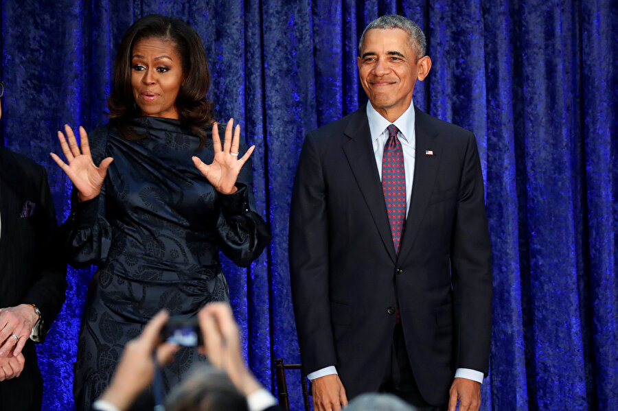 Barack Obama ve eşi Michelle Obama.