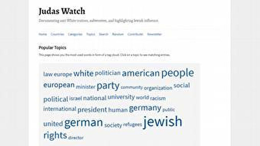 Yahudilerin 'düşman' olarak gösterildiği internet sayfası