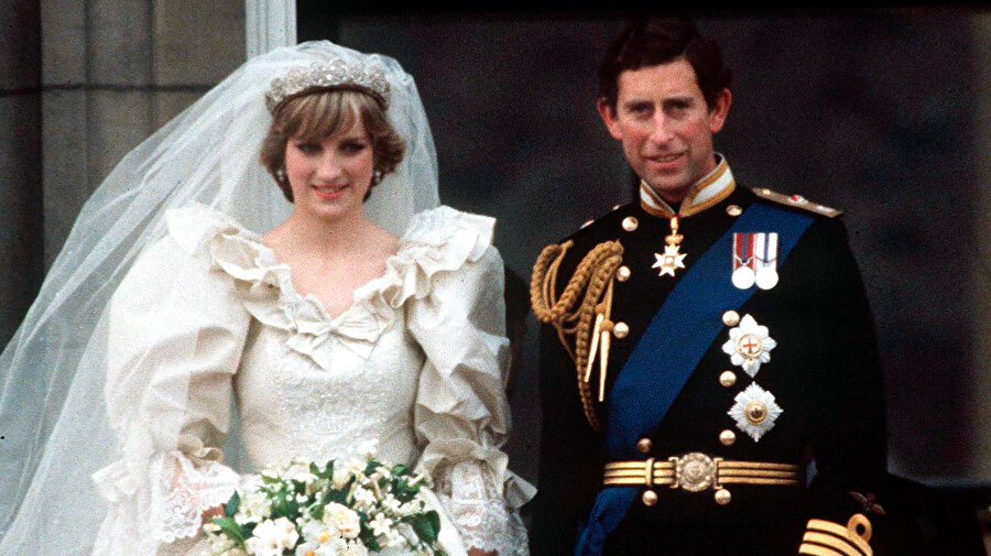 Prens Charles ve Prenses Diana'nın düğününden bir kare