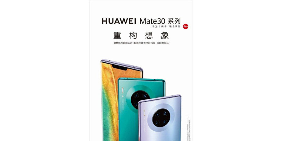 Huawei tarafında Mate 30 ile ilgili yayınlanan tek görsel bu.