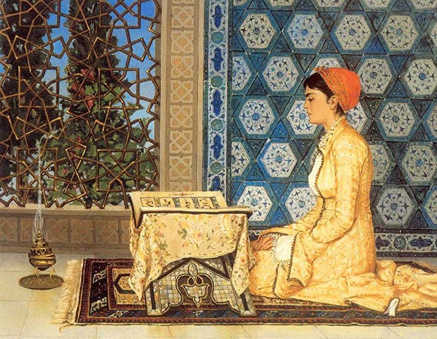 Osman Hamdi Bey'in, Kuran Okuyan Kız tablosu.