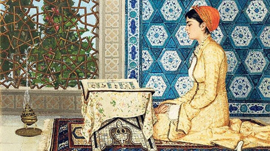 Osman Hamdi Bey'e ait 'Kur'an Okuyan Kız' isimli tablo