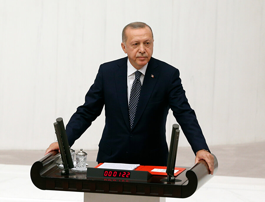Cumhurbaşkanı Recep Tayyip Erdoğan, yeni yasama yılının açılış konuşmasını yaptı. -AA