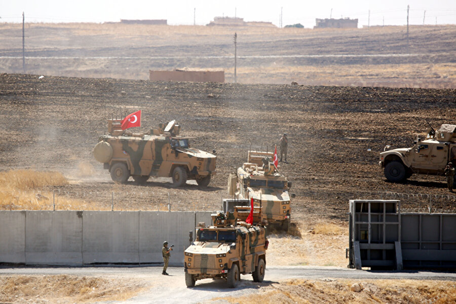 Türkiye'nin ABD ile 24 Eylül'de gerçekleştirdiği ortak kara devriyesinden bir kare.