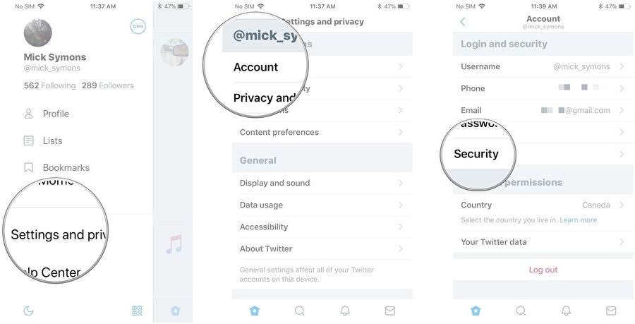 Twitter'da iki aşamalı kimlik doğrulamayı Ayarlar / Hesap / Güvenlik üzerinden aktif edebilirsiniz.