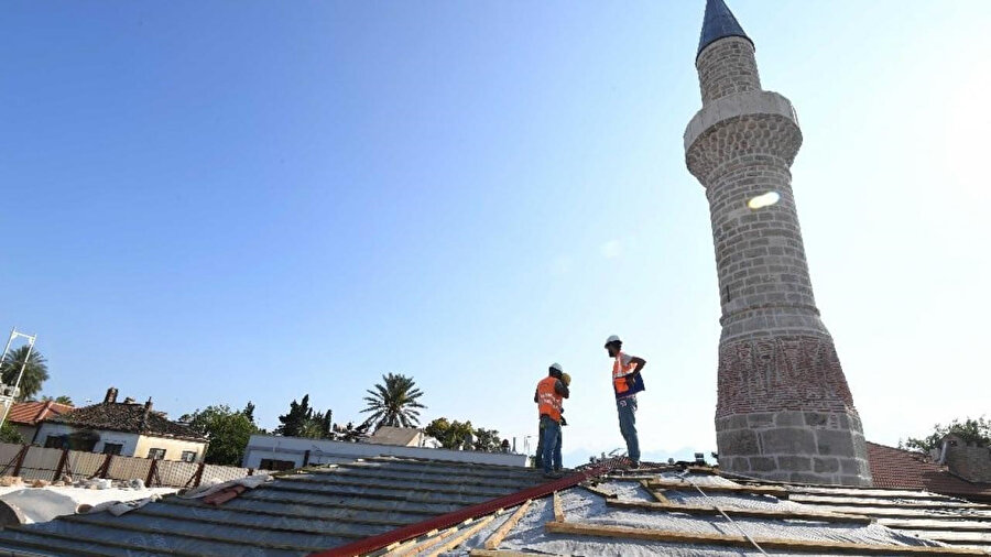 Şehzade Korkut Cami'nin inşaat sürecinden bir kare. 