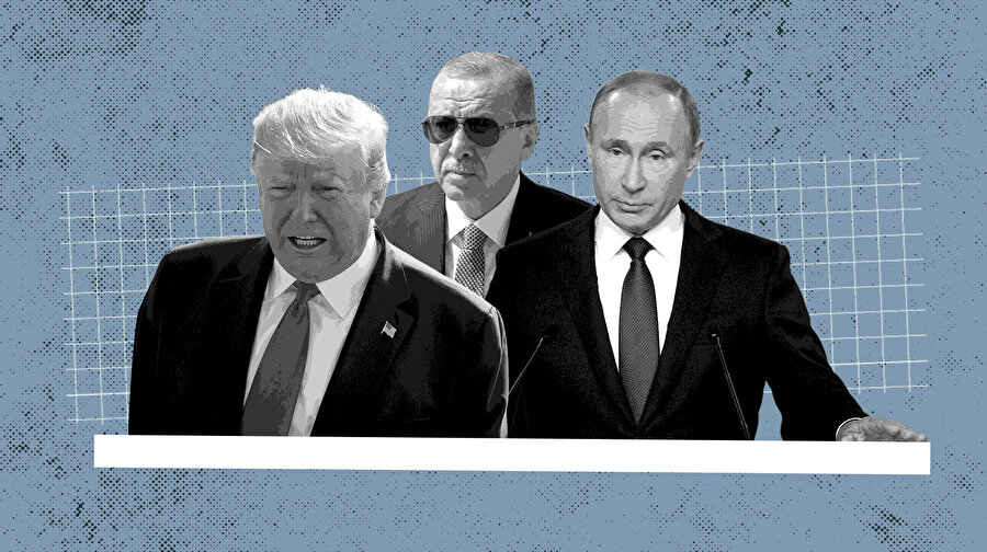 Türkiye Cumhurbaşkanı Recep Tayyip Erdoğan, ABD Başkanı Donald Trump ve Rusya Devlet Başkanı Vladimir Putin