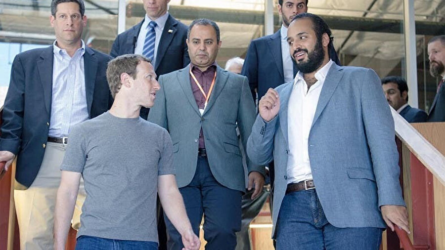 Prens Selman'ın ABD ziyareti esnasında Facebook CEO'su Mark Zuckerberg ile görüşmesi.