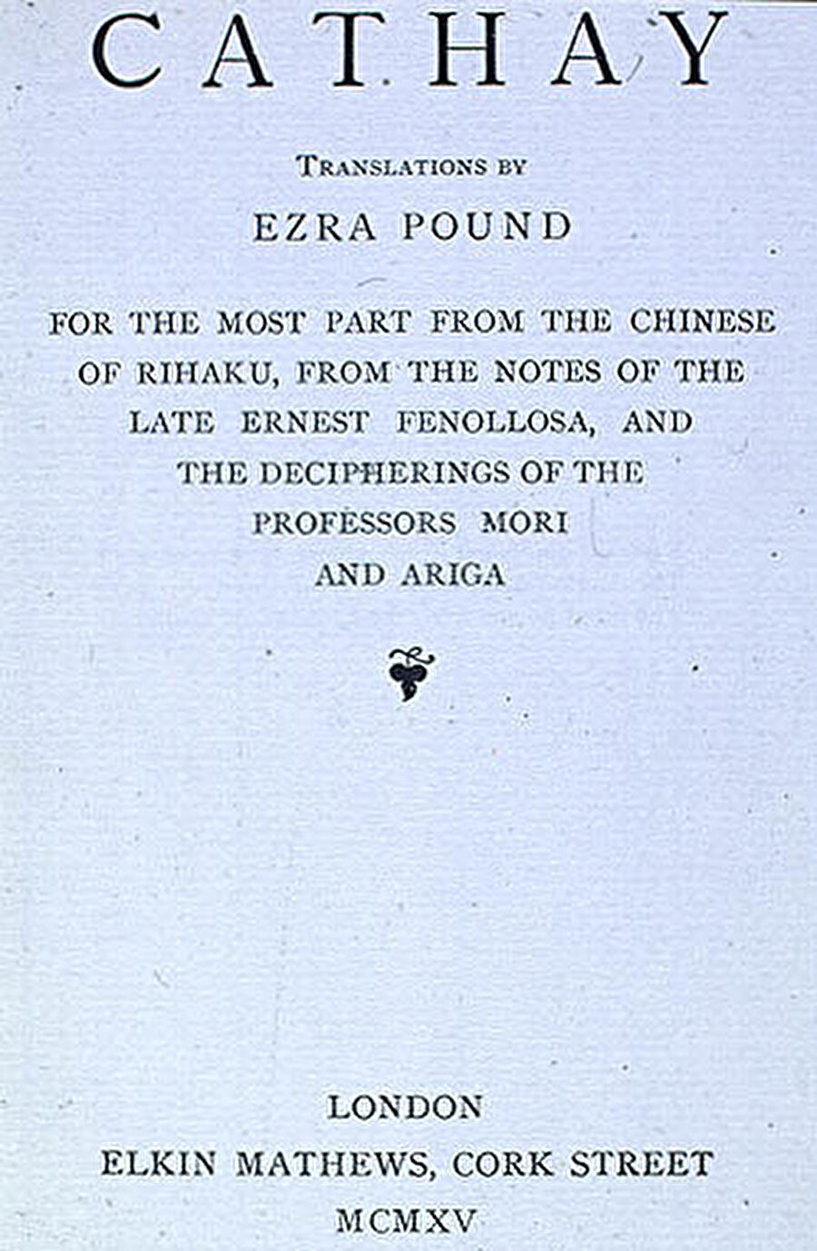 Ezra Pound'un çevirdiği Çin şiirleri