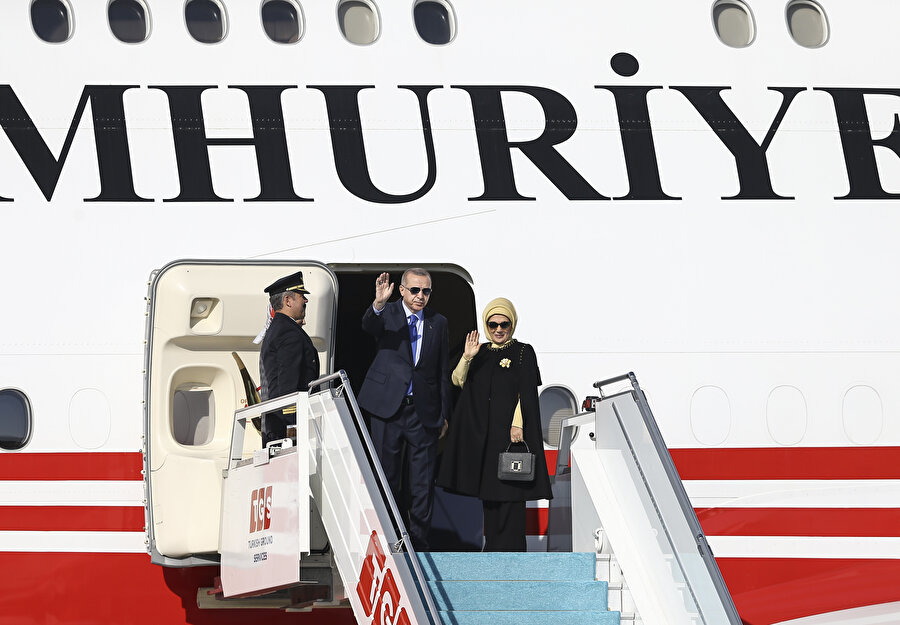 Cumhurbaşkanı Erdoğan ve beraberindeki heyet ABD'ye hareket etti.