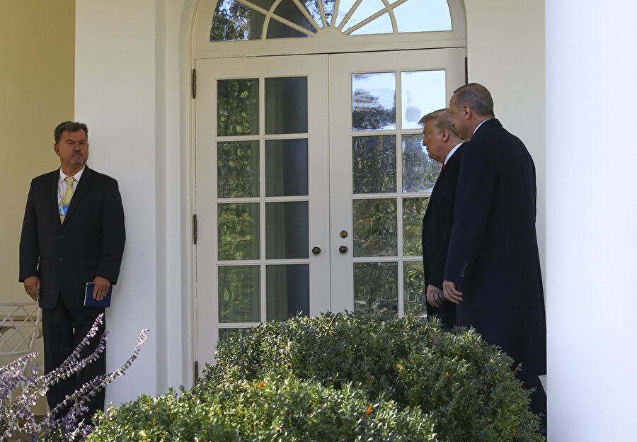 Erdoğan ve Trump, Beyaz Saray'ın kapısında
