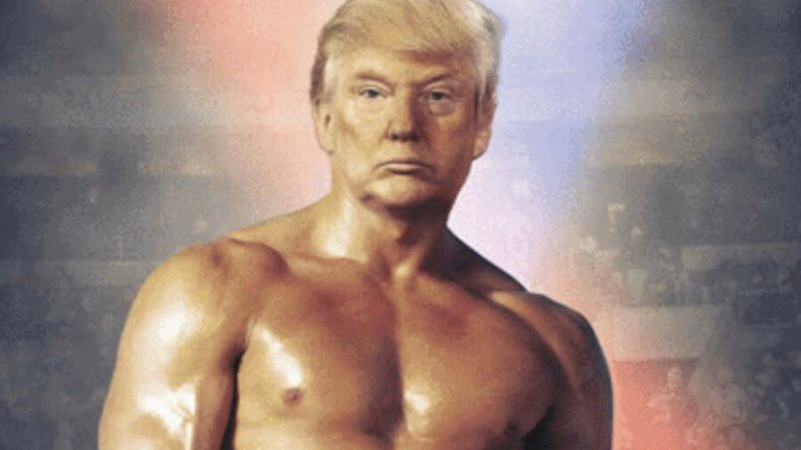 Trump, başının efsane 'Rocky Balboa' karakterine montajlandığı bir fotoğrafı Twitter hesabından paylaştı.