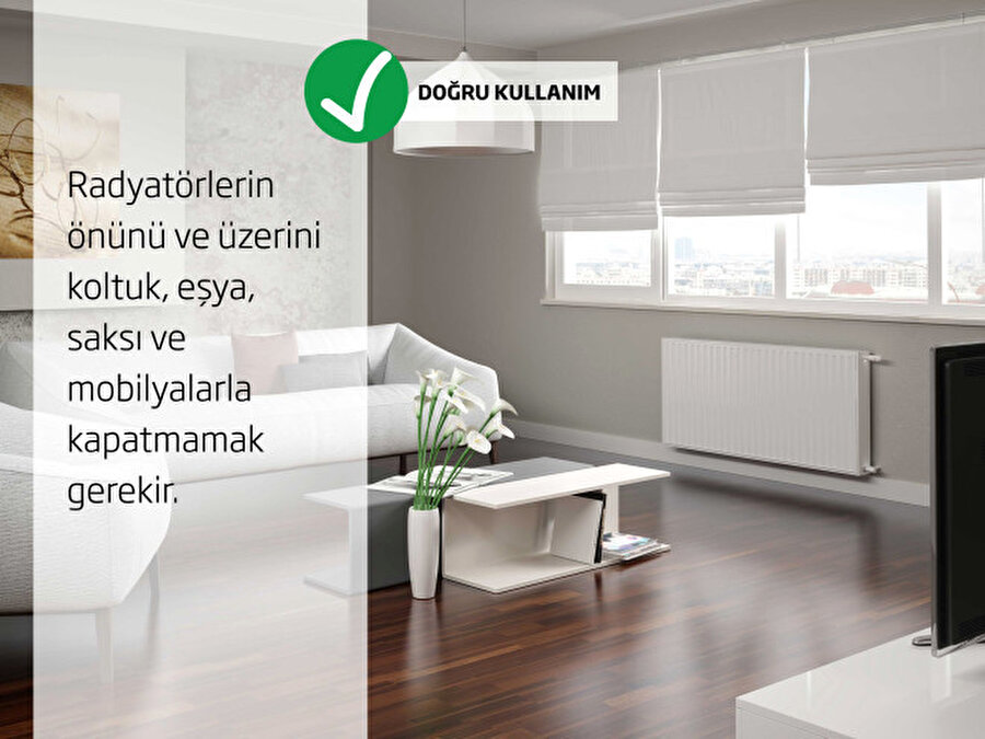 Petek radyatörlerin önünü boş bırakın