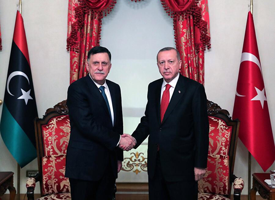 Cumhurbaşkanı Erdoğan, Libya Ulusal Mutabakat Hükümeti Başkanlık Konseyi Başkanı Fayez Al Sarraj ile görüştü.