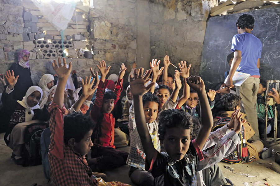 Yemen'de bir okul.