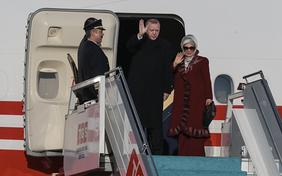 Cumhurbaşkanı Erdoğan ve eşi Emine Erdoğan Londra'ya hareket etti.