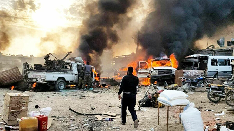 YPG'nin Rasulayn kentinin doğusunda yer alan Telhalef kasabasında yaptığı bomba yüklü araçla saldırı
