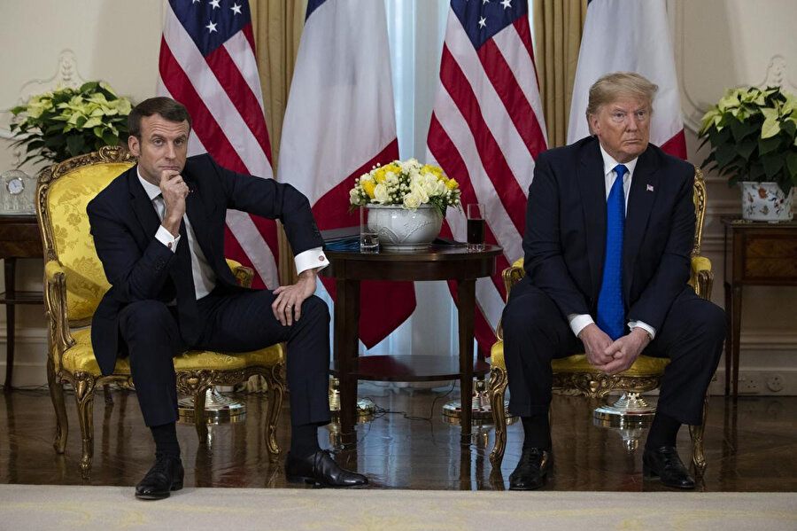  Fransa Cumhurbaşkanı Emmanuel Macron ve ABD Başkanı Donald Trump
