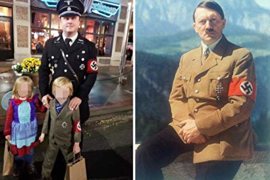 ABD'nin Indiana eyaletinde Cadılar Bayramı (Halloween) için bir baba ve oğlu Nazi kostümü giymeyi tercih etmişti...