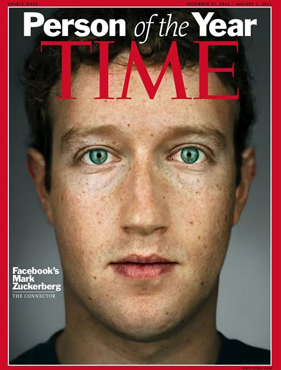 Time Dergisi, 2010'da Mark Zuckerberg'i kapaktan vererek 'Yılın Kişisi' olarak duyurdu. 