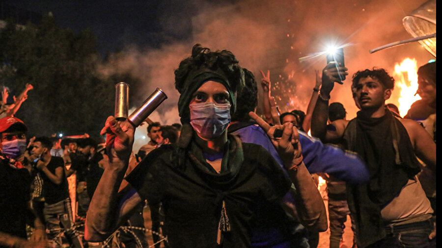Kerbela'daki hükümet karşıtı protestolar.