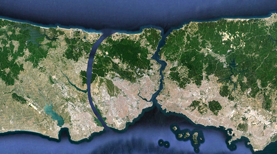 Kanal İstanbul uydu görüntüsü