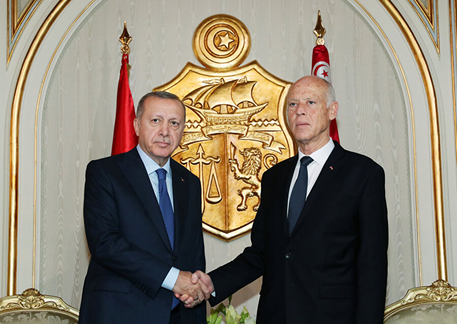Cumhurbaşkanı Recep Tayyip Erdoğan, Tunus Cumhurbaşkanı Kays Said.
